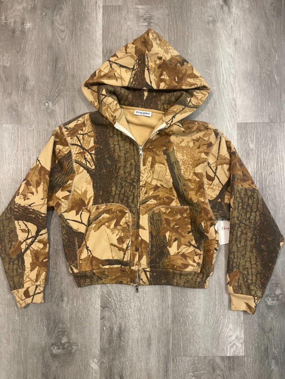 Cherry LA Mossy Oak Camo Zip Up Hoodie S